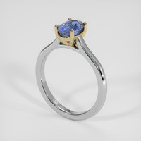 1.55 Ct. Blue Sapphire Ring, 14K Yellow & White 2