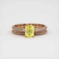 1.93 Ct. Yellow Sapphire Ring, 14K Rose Gold 1
