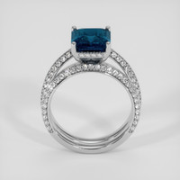 3.57 Ct. Greenish Blue Sapphire Ring, 14K White Gold 3