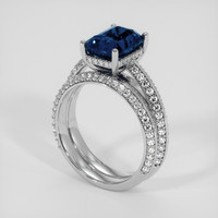 3.61 Ct. Blue Sapphire Ring, 14K White Gold 2