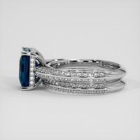 3.57 Ct. Greenish Blue Sapphire Ring, 18K White Gold 4