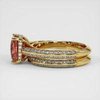3.22 Ct. Pinkish Brown Sapphire Ring, 14K Yellow Gold 4