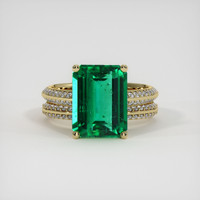 4.31 Ct. Emerald Ring, 18K Yellow Gold 1