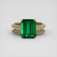 4.59 Ct. Emerald Ring, 18K Yellow Gold 1