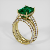 4.59 Ct. Emerald Ring, 18K Yellow Gold 2