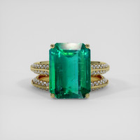 7.73 Ct. Emerald Ring, 18K Yellow Gold 1