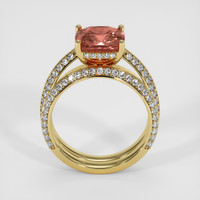 3.22 Ct. Pinkish Brown Sapphire Ring, 18K Yellow Gold 3