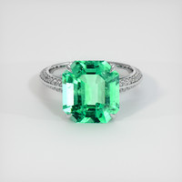6.60 Ct. Emerald Ring, Platinum 950 1