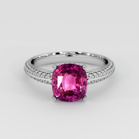 2.83 Ct. Pinkish Purple Sapphire Ring, Platinum 950 1