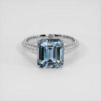 6.03 Ct. Greyish Blue Sapphire Ring, Platinum 950 1