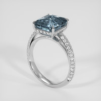 6.03 Ct. Greyish Blue Sapphire Ring, Platinum 950 2
