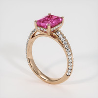 2.18 Ct. Pink Sapphire Ring, 18K Rose Gold 2