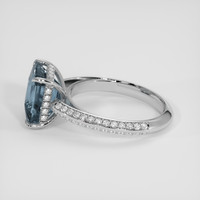6.03 Ct. Greyish Blue Sapphire Ring, 14K White Gold 4