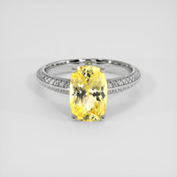 2.35 Ct. Yellow Sapphire Ring, 14K White Gold 1