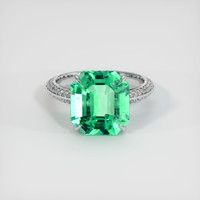 6.60 Ct. Emerald Ring, 18K White Gold 1