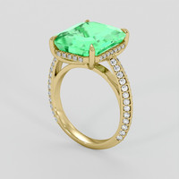 7.33 Ct. Emerald Ring, 18K Yellow Gold 2