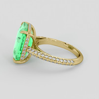 7.33 Ct. Emerald Ring, 18K Yellow Gold 4