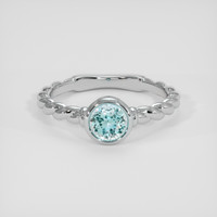 1.46 Ct. Greenish Blue Sapphire Ring, Platinum 950 1