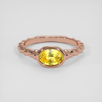 2.08 Ct. Yellow Sapphire Ring, 14K Rose Gold 1