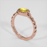 2.08 Ct. Yellow Sapphire Ring, 14K Rose Gold 2