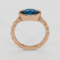 3.03 Ct. Greenish Blue Sapphire Ring, 14K Rose Gold 3