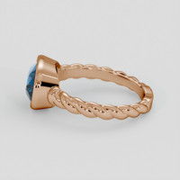 3.03 Ct. Greenish Blue Sapphire Ring, 14K Rose Gold 4