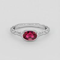 0.72 Ct. Pinkish Red Rubellite Tourmaline Ring, Silver 1