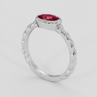 0.72 Ct. Pinkish Red Rubellite Tourmaline Ring, Silver 2