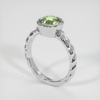 3.56 Ct. Green Sapphire Ring, 10K White Gold 2