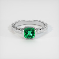 1.16 Ct. Emerald Ring, 18K White Gold 1