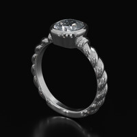 1.18 Ct. Gemstone Ring, 18K White Gold 2