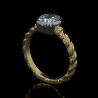 1.18 Ct. Gemstone Ring, 18K White & Yellow 2