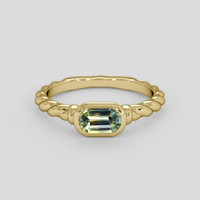 0.99 Ct. Yellowish Green Sapphire Ring, 10K Yellow Gold 1