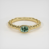 0.90 Ct. Green Sapphire Ring, 10K Yellow Gold 1