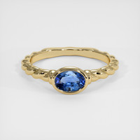 0.87 Ct. Blue Sapphire Ring, 14K Yellow Gold 1