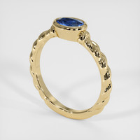 0.87 Ct. Blue Sapphire Ring, 14K Yellow Gold 2