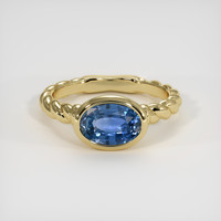 2.11 Ct. Blue Sapphire Ring, 14K Yellow Gold 1