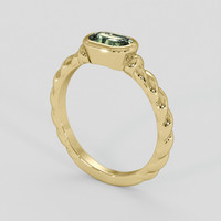 0.99 Ct. Yellowish Green Sapphire Ring, 14K Yellow Gold 2