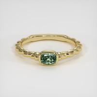 0.69 Ct. Green Sapphire Ring, 14K Yellow Gold 1