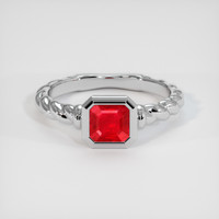 1.27 Ct. Ruby Ring, Platinum 950 1