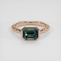 2.52 Ct. Greenish Blue Sapphire Ring, 18K Rose Gold 1