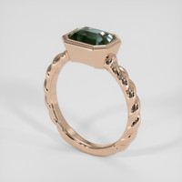 2.52 Ct. Greenish Blue Sapphire Ring, 18K Rose Gold 2