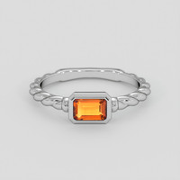 0.47 Ct. Madeira (Reddish Orange) Citrine Ring, 10K White Gold 1