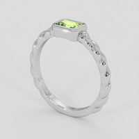 0.52 Ct. Yellowish Green Peridot Ring, 14K White Gold 2
