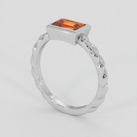 1.41 Ct. Orange Hessonite Garnet Ring, 18K White Gold 2