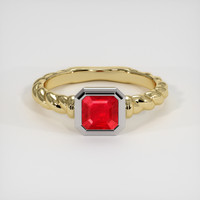 1.27 Ct. Ruby Ring, 14K White & Yellow 1