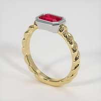 1.03 Ct. Ruby Ring, 14K White & Yellow 2