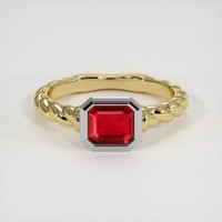 0.99 Ct. Ruby Ring, 14K White & Yellow 1