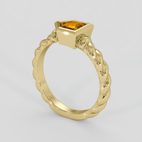 0.85 Ct. Orange Sapphire Ring, 10K Yellow Gold 2
