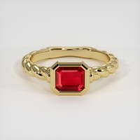 0.99 Ct. Ruby Ring, 14K Yellow Gold 1